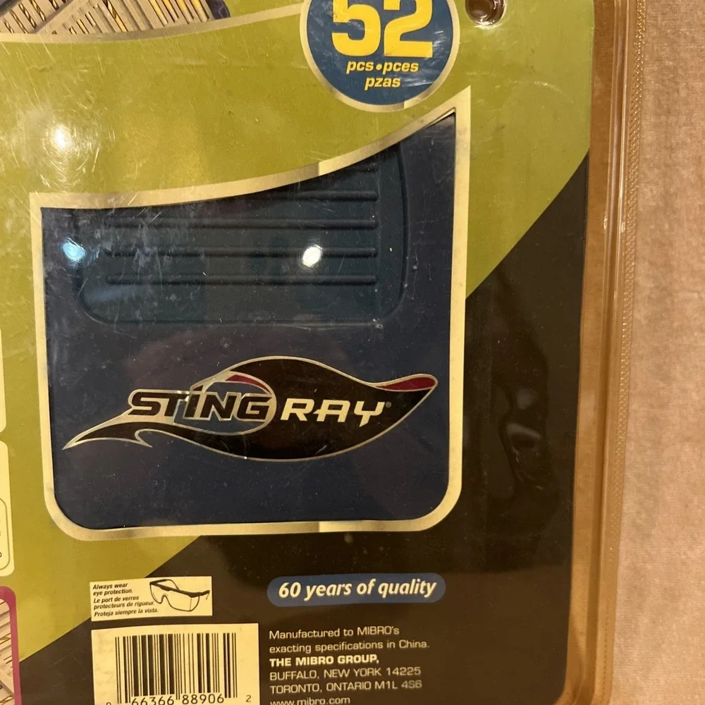 Sting Ray 52 Piece Set, Titanium Bits, Masonry Bits, Wood Spade Bits, Scredriver